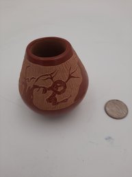Vintage Santa Clara Pueblo Miniature Pottery Jar