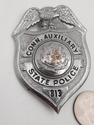 Vintage Conn Auxiliary State Police Badge- Authentic Obsolete Shield!