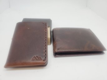New Range Leather Wyoming & Black Brown 1826 Leather Men's Bi-fold Wallets