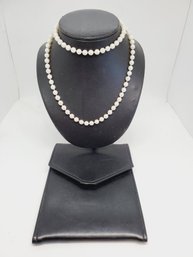 Long Ladies Strand Of Cultured Pearls Necklace