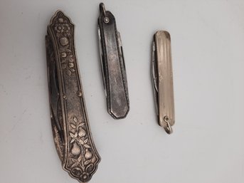 Group Of 3  Antique Pocket Knifes