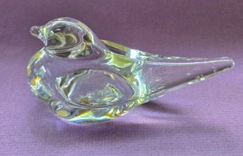 Daum Crystal Made In France Hand Signed Of Beautiful Bird Figurine