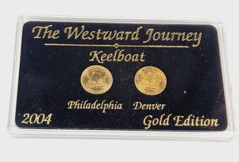 2004 Westward Journey  Gold Plated Edition Nickel P & D Set - Keelboat  In Box