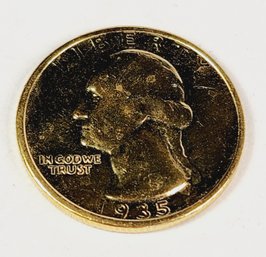 1935 Gold Plated Washington Silver Quarter