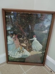 Framed Art Work - 13x17 Print - Girls In Garden