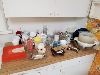 Kitchen Lot #2 - All Pictured Items On Counter - Various Pieces