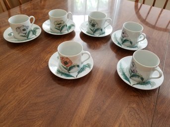 Set Of 6 Demitasse Cups And Saucers