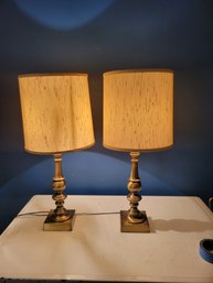 Brass Table Lamp Pair.  Mid Century Modern (MCM). Tested And Working. - - - - - - - -- - - - - - - -Loc: FP