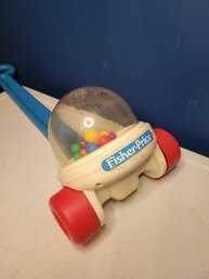Fisher Price Vintage Pop Corn Popper Push Toy. - - - - - - - - - - - - - - - - - - - - - - - - Loc: R Of Piano
