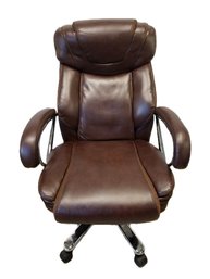 Emma & Oliver 500lb Big & Tall Soft Brown Ergonomic Office Chair With Extra Wide Seat