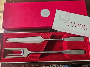 #11  Capri Stainless Steel (Made In Italy) Serving Set New In Red Storage Box Is Beautiful!