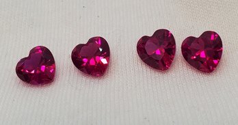 4 Lovely Tested 1 Ct Ea. Heart Shaped Rubies - 6mm X 6mm X 4mm