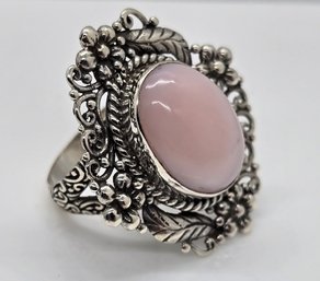 Bali, Peruvian Pink Opal Ring In Sterling Silver
