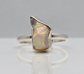 Rough Cut Ethiopian Welo Opal Ring In Sterling