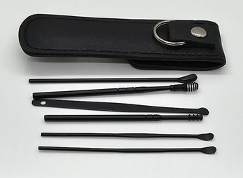 Ear Cleaning Kit In Black Stainless Steel