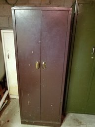 Burgundy 2 Door Metal Storage Cabinet - 24x20x64H