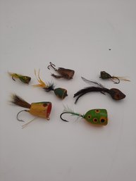 Early Vintage/ Antique Carved Wood Fishing Lures- Surface Poppers For Bass