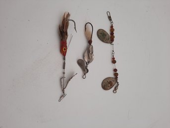 Lot Of 3 Spinner Baits Al Foss 1918 And Weezel Bait Co
