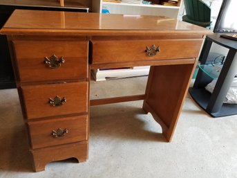 Wood Student Desk #1 - 38x18x31H - Nice Shape!