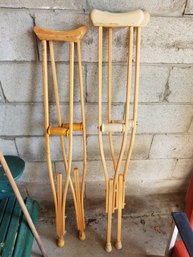 2 Pairs Of Wood Crutches