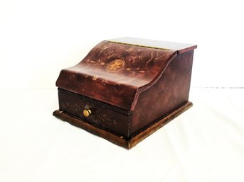 Vintage Mahogany Tabletop Secretary Letter Box/desk Organizer Bombay Co.