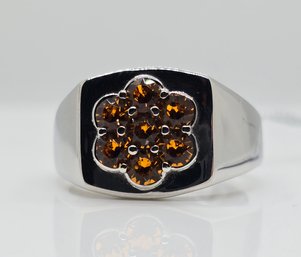 Swarovski Crystal Men's Ring In Stainless Steel