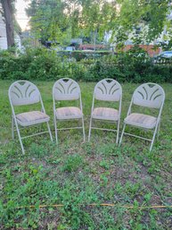 Cosco Folding Chairs. - Set Of 4 With Padding. Nice Condition. - - -- - - - - - - - - - - - - Loc Garage
