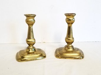 Pair Of Vintage 6' Solid Brass Candle Holders