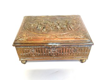 Rare Antique Repousse Jennings Brothers Bronze Hinged Trinket Box - Stamped