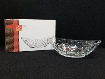 RCR Home And Table 'Laurus' Oval Crystal Centerpiece Bowl Made In Italy - Original Box