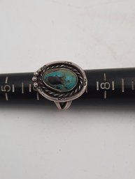 Old Pawn Sterling Silver Ring With Turquoise Stone