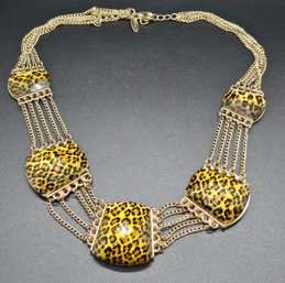 Vintage Avenue Leopard Costume Necklace