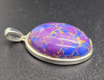 Mojave Purple Turquoise Solitaire Pendant Necklace In Sterling