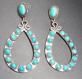 Pair Of Vintage Dangle Earrings - Possibly Turquoise