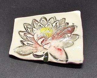 Vintage Ceramic Floral Brooch