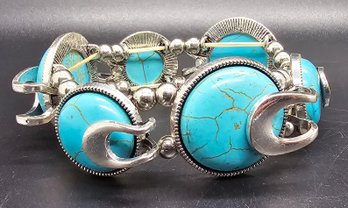 Vintage Blue Turquoise Color Stretch Bracelet