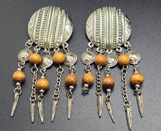 Fancy Vintage Mexican Dangle Earrings