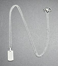 Sterling Silver Bar Pendant With Stainless Chain