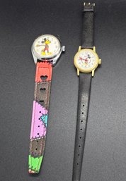 Pair Of Vintage Mixkey Mouse Watches