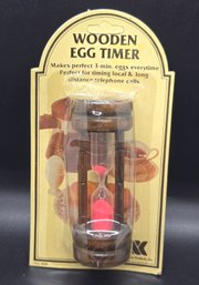 Vintage New Old Stock Egg Timer Wooden Hourglass