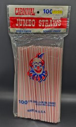 Vintage New Old Stock Carnival Jumbo Plastic Straws