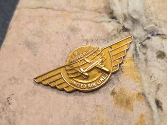 Vintage United Airlines 100,000 Miles 10k Gold Filled Tie Tac