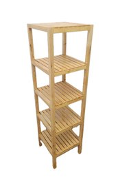 5 Tier Solid Bamboo Slatted Tower Shelf