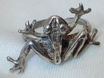 Vintage Sterling Silver Size 5 Frog Ring ~ 2.93 Grams