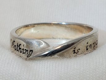 Vintage Sterling Silver Size 8 ' Nothing Is Impossible' Ring ~ 3.76 Grams