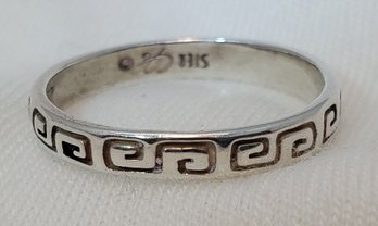 Vintage Sterling Silver Size 6 Carolyn Pollack Greek Key Pattern Ring ~ 1.56 Grams