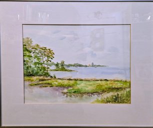 Framed Original Watercolor Landscape Painting By Donna Atkins