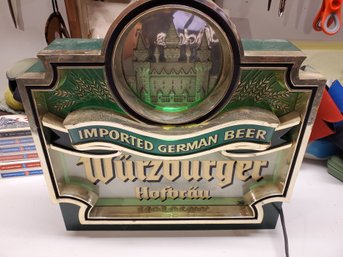 Vintage 1979 Anheuser Busch Wurzburger Hofbrau German Beer Lighted Wall Bar Sign