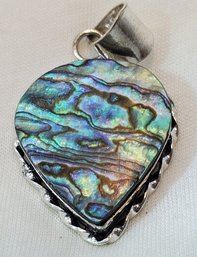 Sterling Silver Plated Stunning Abalone Shell Pendant