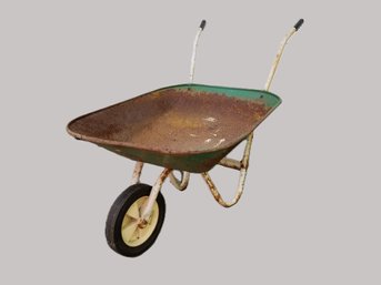 Green Metal Wheelbarrow